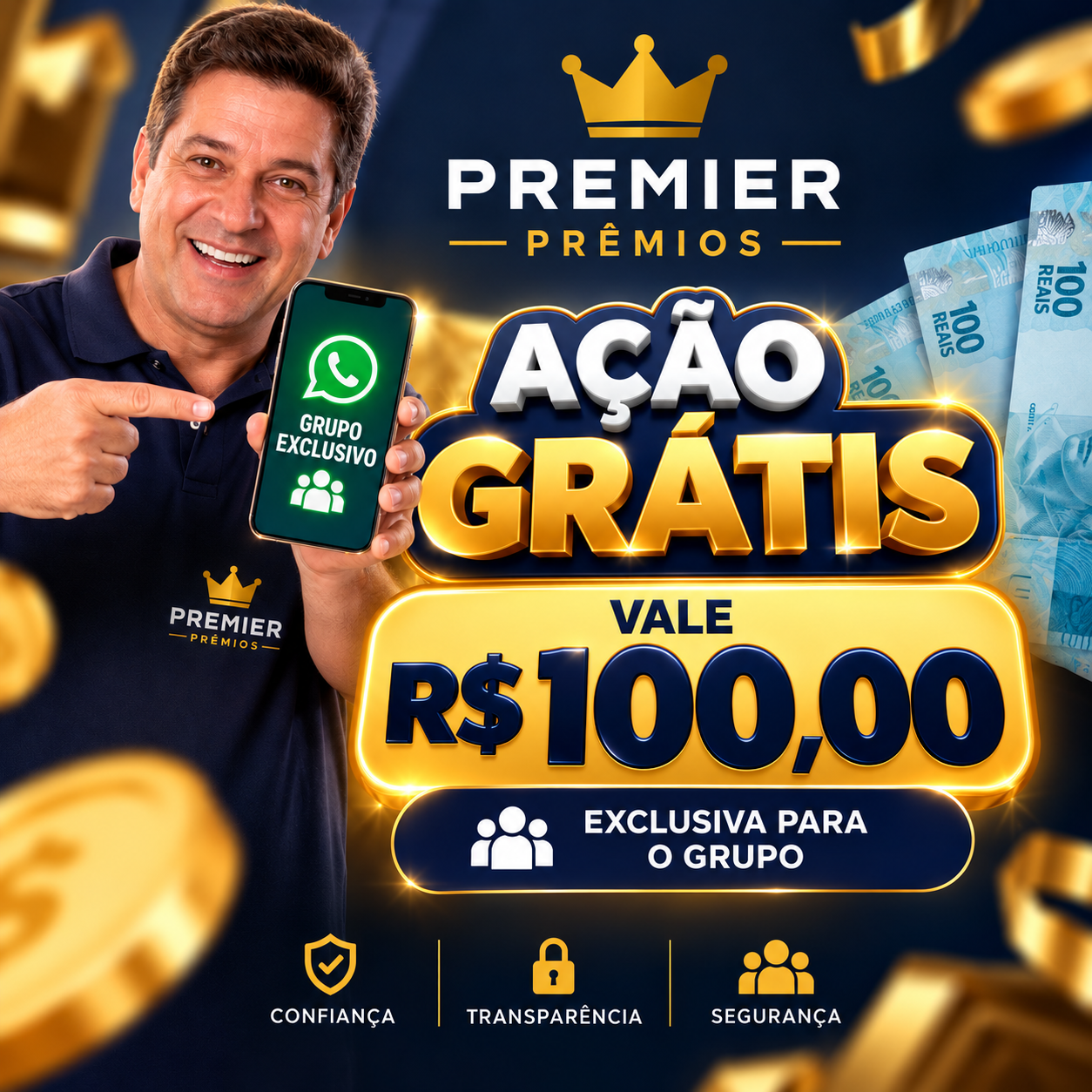 AÇÃO GRATUITA EXCLUSIVA DO GRUPO – CONCORRA A R$ 100,00 NO PIX!